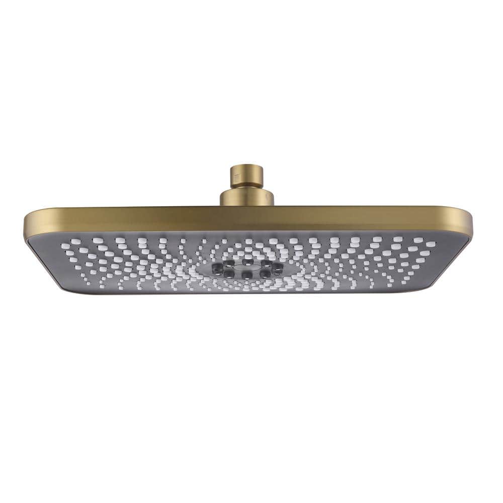ABS Rectangular 1-Spray Patterns with 1.59 GPM 11 in. Wall Mount or Ceiling Mount Rain Fixed Shower Head in Brushed Gold price history on PriceWatchPro
