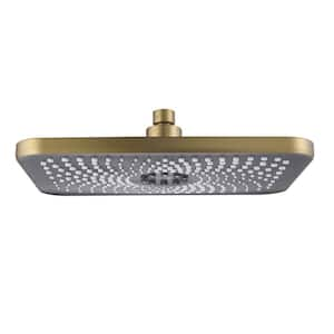 ABS Rectangular 1-Spray Patterns with 1.59 GPM 11 in. Wall Mount or Ceiling Mount Rain Fixed Shower Head in Brushed Gold