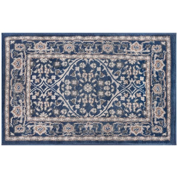 Madison Oriental Navy 2 ft. x 3 ft. Indoor Area Rug