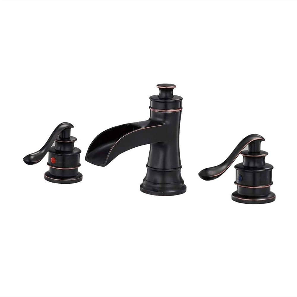 8 in. Widespread Double Handle Bathroom Faucet 3 Holes Brass Modern Sink Basin Taps in Oil Rubbed Bronze price history on PriceWatchPro