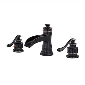 8 in. Widespread Double Handle Bathroom Faucet 3 Holes Brass Modern Sink Basin Taps in Oil Rubbed Bronze