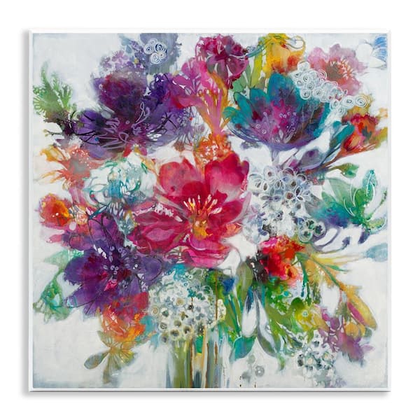 Whimsical Floral Pop Bouquet by Third and Wall Unframed Graphic Art Print Nature 12 in. x 12 in.