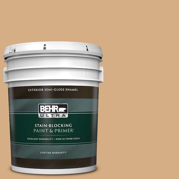BEHR ULTRA 5 gal. #BXC-67 Santa Fe Tan Semi-Gloss Enamel Exterior Paint & Primer