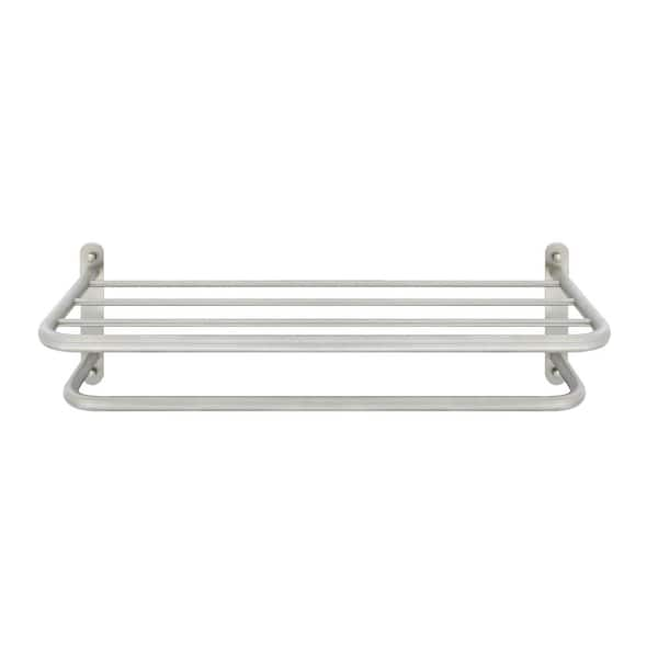 2-Tier Wall Mounted Towel Storage Rack - Satin Nickel — Home Zone