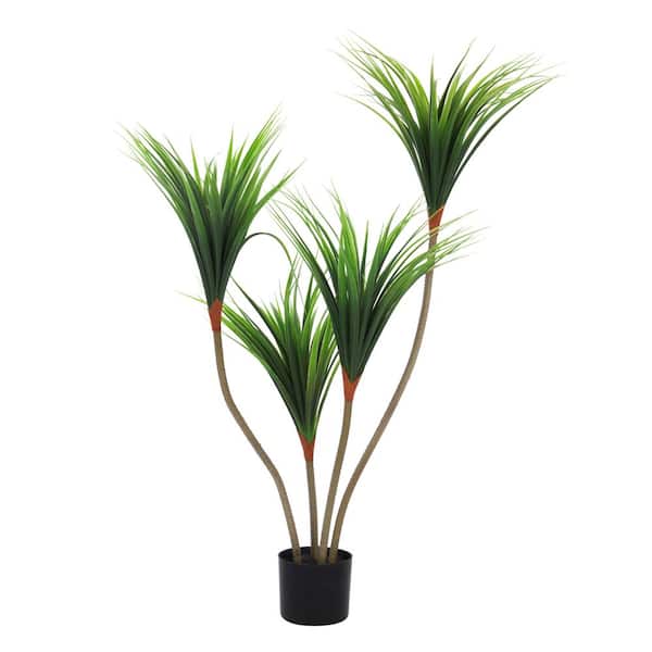 B BALANBO 4 ft. Dracaena Artificial Tree in Pot, Realistic UV Resistant Indoor/Outdoor Green Artificial Plant for Home Decor