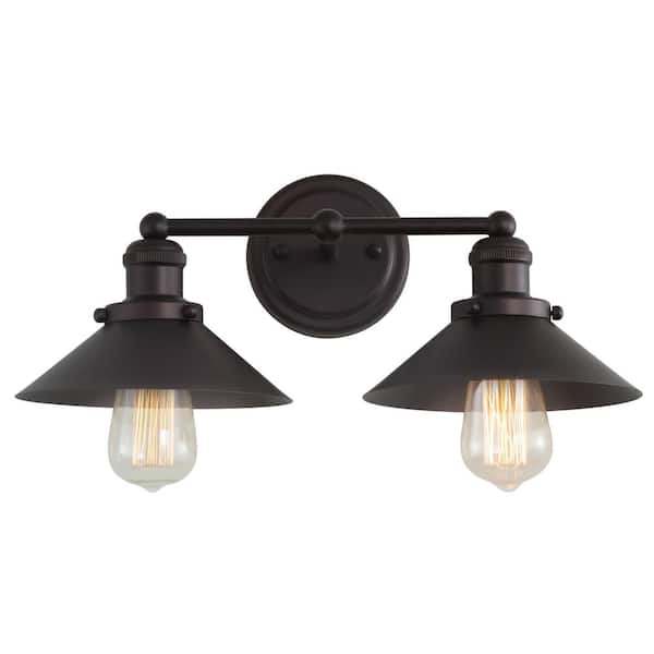 July 17.5 in. 2-Light Metal Oil Rubbed Bronze Vanity Light