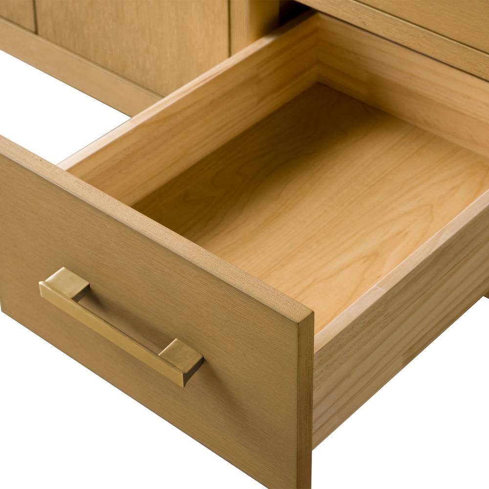 42'' Natural Oak Single Bathroom Vanity with Marble Top
