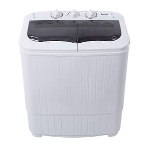 7.14 cu. ft. Compact Twin Tub, Top Load Washer in Gray with Built-in Drain Pump, Semi-Automatic Washing Machine