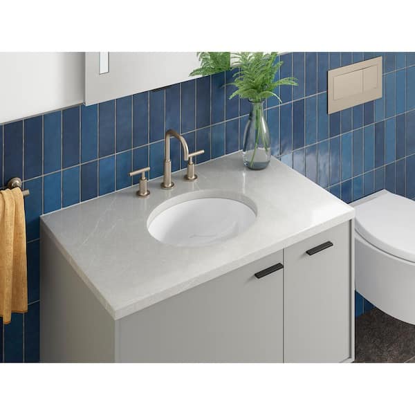 KOHLER Caxton 17 in. Oval Vitreous China Undermount Bathroom Sink in White