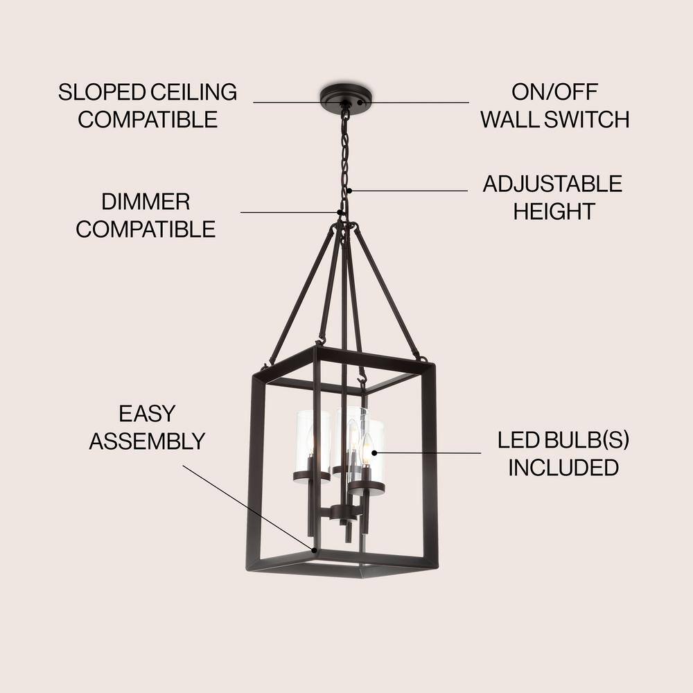 Geometric Bronze 12" LED Glass Pendant Light