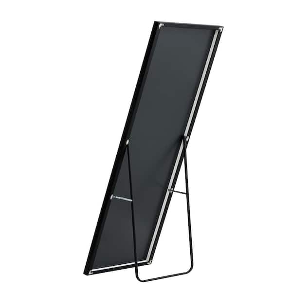 Unbranded 19 in. W x 63 in. H Rectangular Framed Full-Length Wall Bathroom Vanity Mirror in Black