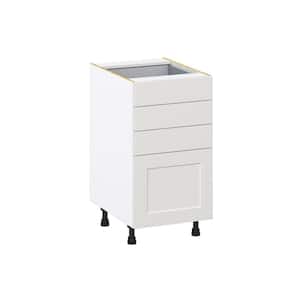 18 in. W x 24 in. D x 34.5 in. H Littleton Painted Gray Shaker Assembled Base Kitchen Cabinet with 4-Drawers