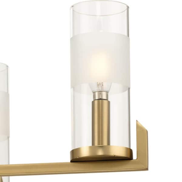Progress Lighting Pellum Collection 25 in. 5-Light Brushed Gold Chandelier for Breakfast Nook, Kitchen and Living Room