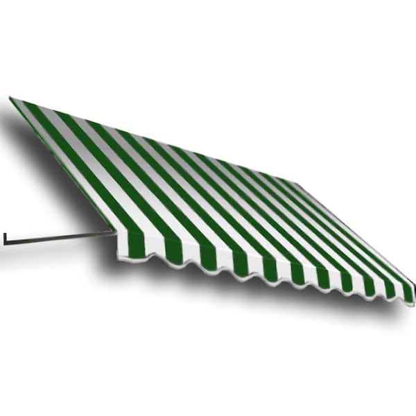 AWNTECH 7.38 ft. Wide Dallas Retro Window/Entry Fixed Awning (16 in. H x 30 in. D) Forest/White
