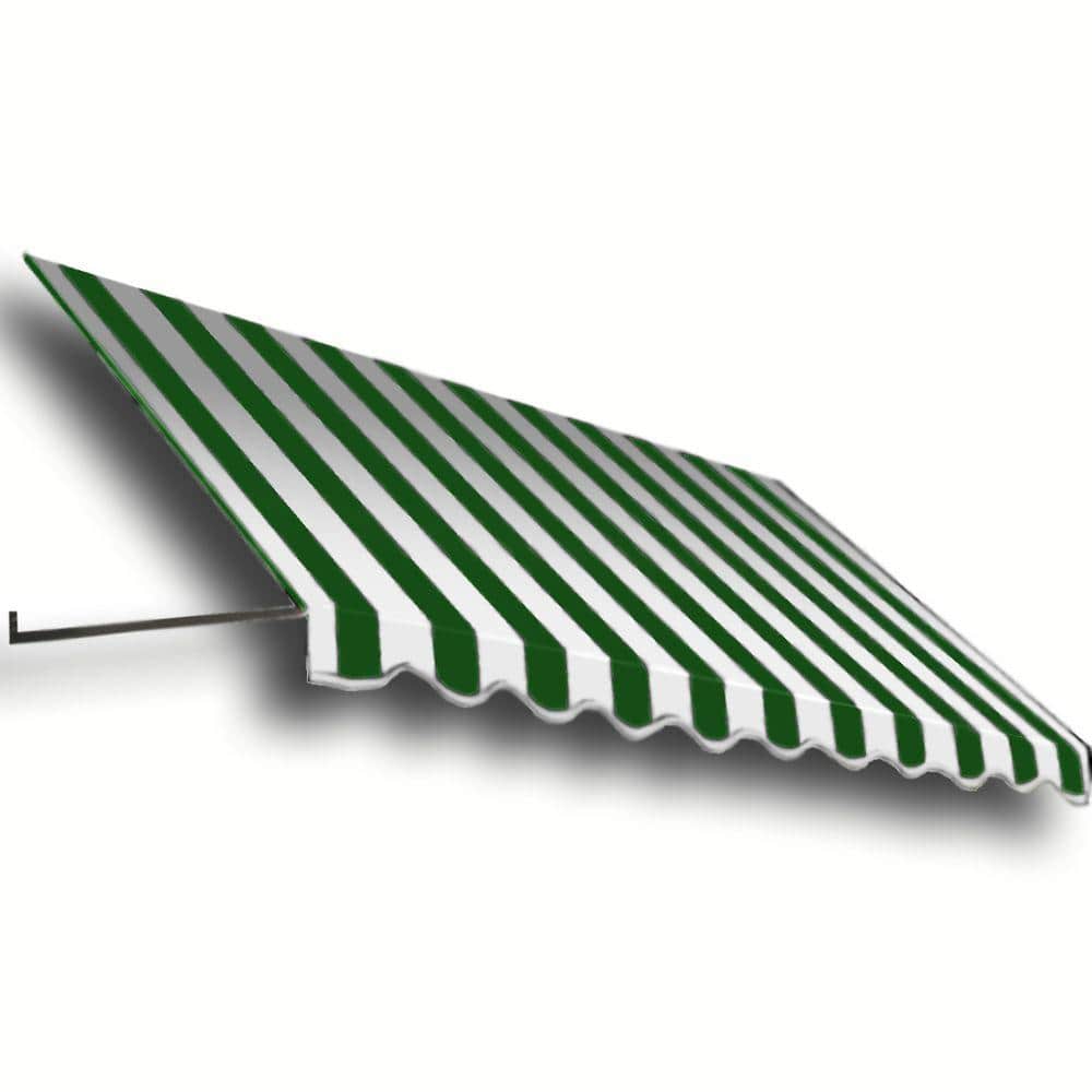 6.38 ft. Dallas Retro Fixed Awning 76.5 in. W x 24 in. H x 42 in. D Acrylic Fabric in Forest/White Stripe price history on PriceWatchPro