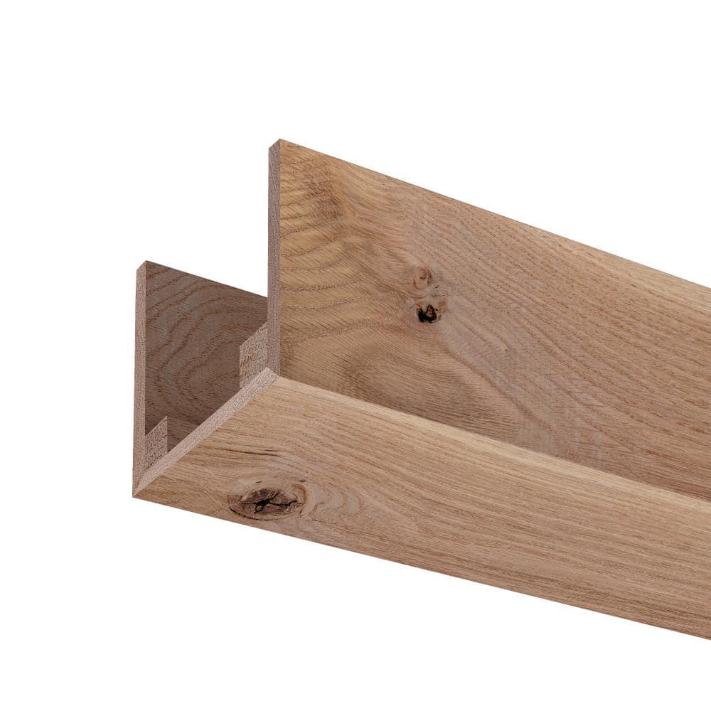 Rustic Unfinished Oak U-Shaped Faux Beam, 5.5" x 92"