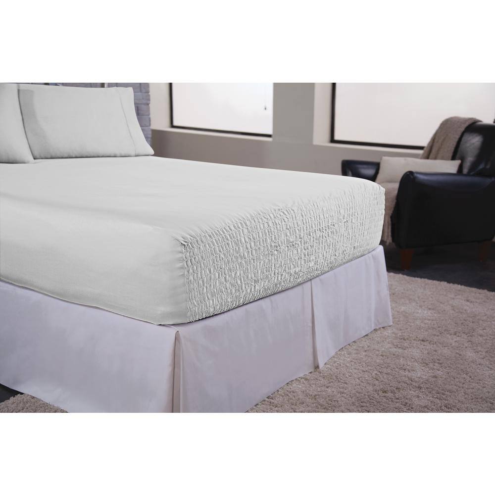 Luxurious White Cotton Flannel King Sheet Set with Deep Pocket