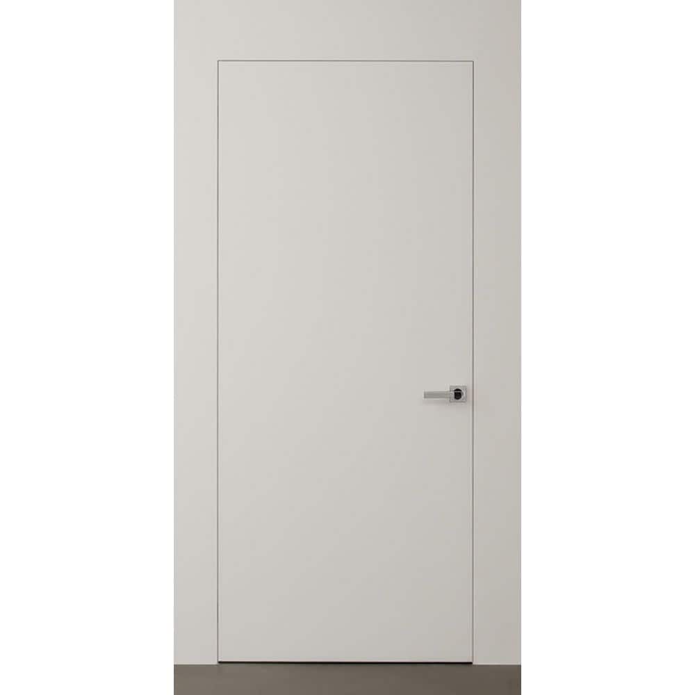 Primed White Solid Core Frameless Left-Handed Interior Door