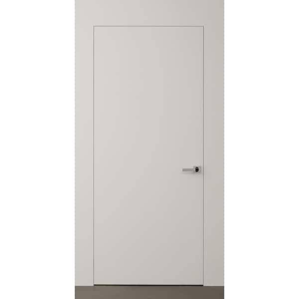 Invisible Reverse Frameless 32 in. x 96 in. Left Hand Primed White Wood Single Prehung Interior Door W/Concealed Hinges