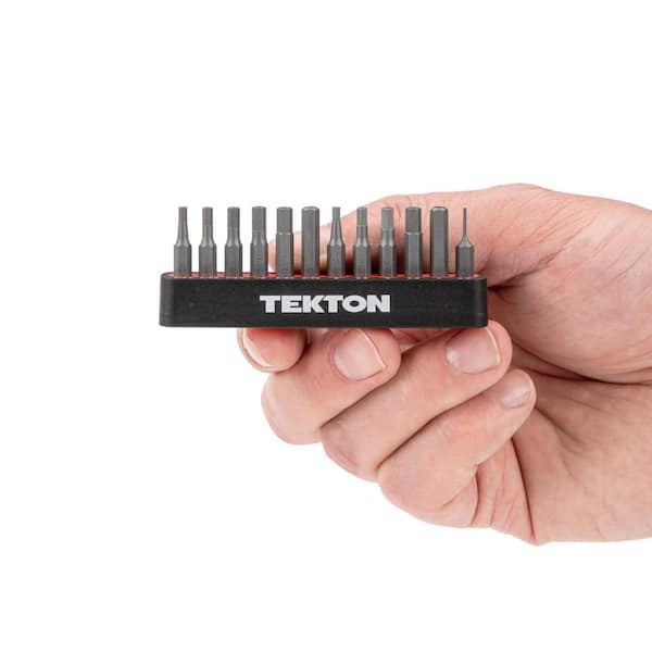 TEKTON 4 mm Tamper Hex Bit Set with Rail, 12-Piece (5/64-5/32 in