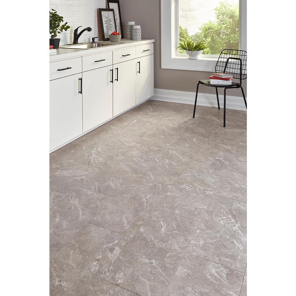 Contemporary Medium Shade Beveled 12x24 Vinyl Tile Flooring