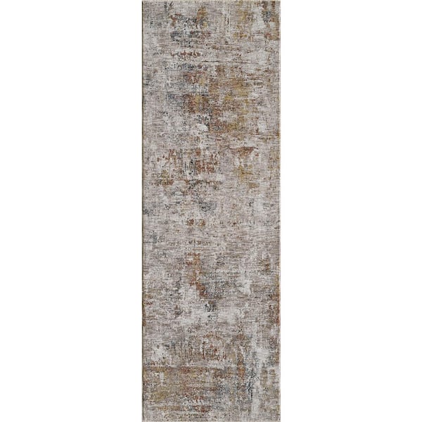 Ivy Rust 2 ft. x 8 ft. Distressed Contemporary Runner Rug