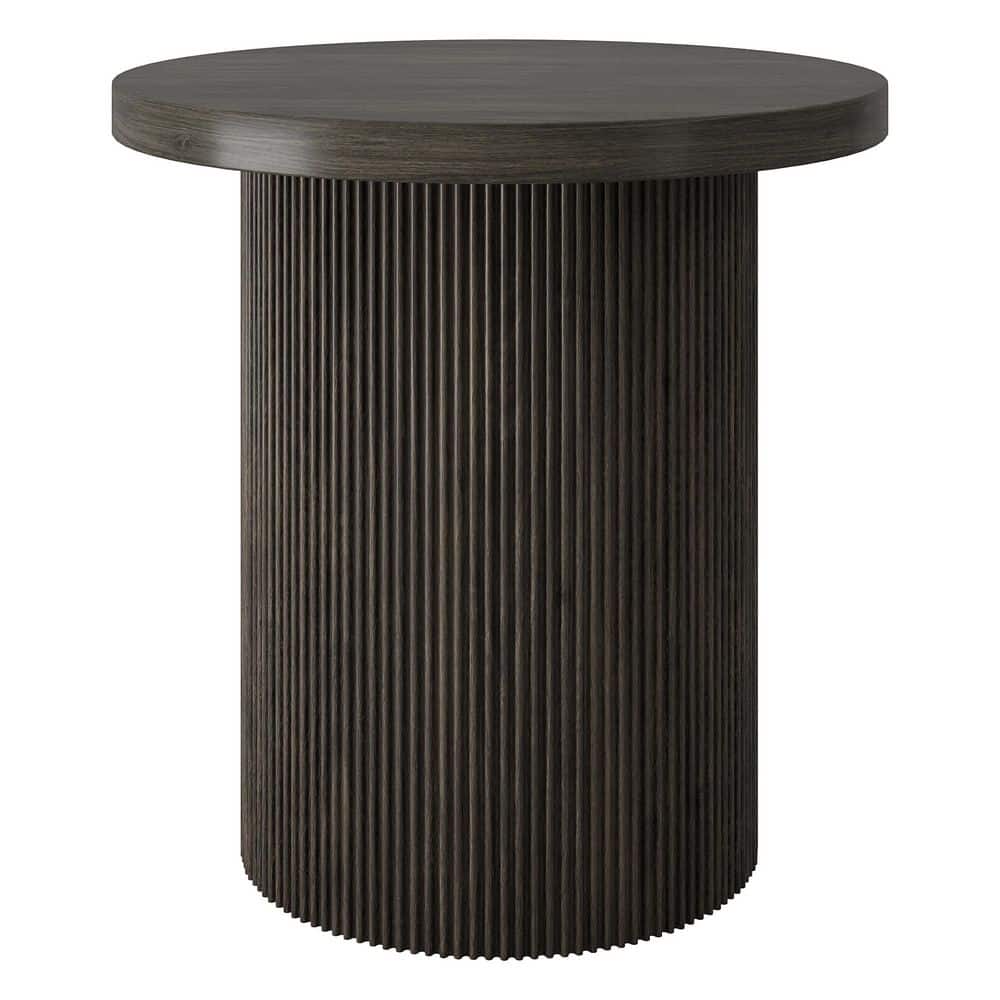 Isa 22 in. Black Grain Round MDF Top End Table - thumbnail 10