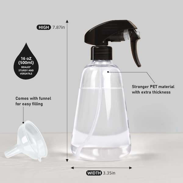 OGETFUUR Ultra Fine Mist 16 oz. Leak Proof Spray Bottle with 360