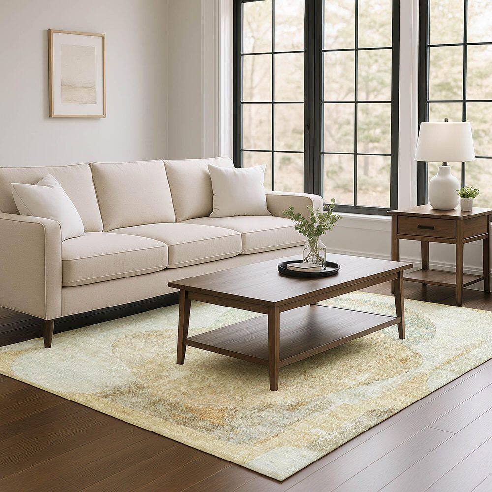 Mayfield Premium Machine Washable Abstract AMF1635 Taupe 5 ft. x 7 ft. 6 in. Area Rug price history on PriceWatchPro