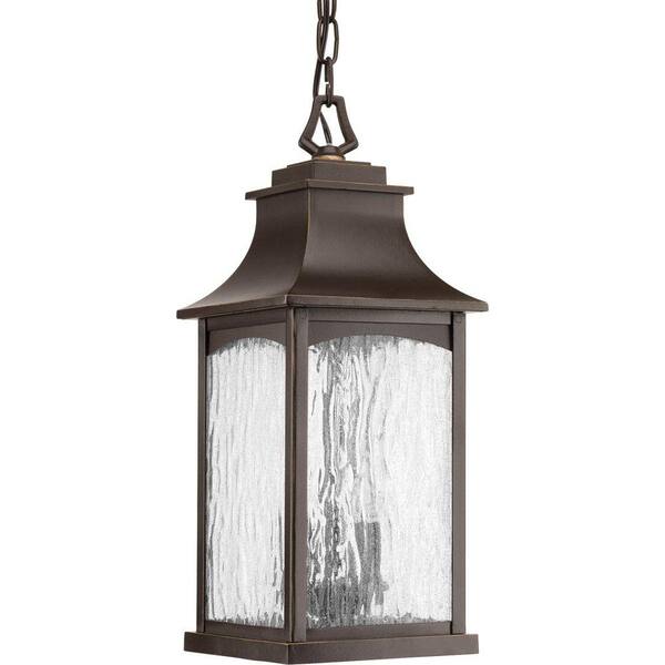 Progress Lighting Maison Collection 2Light Oil Rubbed Bronze Water Seeded Glass Farmhouse