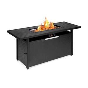 57 in. Steel Outdoor Rectangular Propane Fire Pit Table