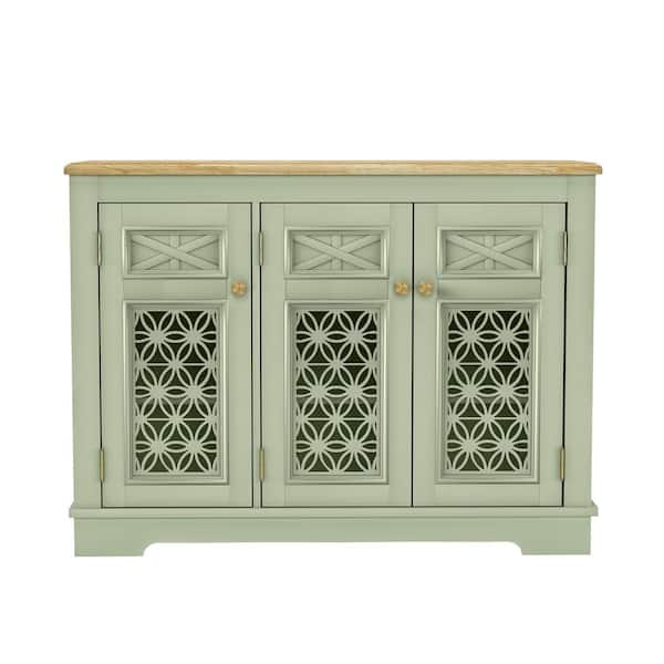 FESTIVO Vintage Green 44 in. W Storage Buffet Sideboard with Adjustable Shelves