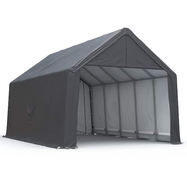 13 ft. x 20 ft. Heavy Duty Carport-Extra Large Outdoor Shelter, Portable Garage for Car Boat Outdoor Events Party, Gray