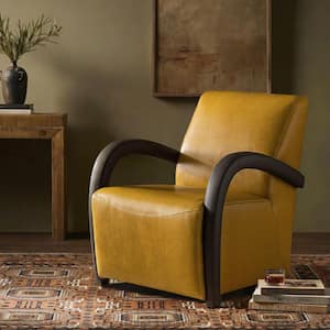 Morpheus Yellow Modern Genuine Leather Arm Chair