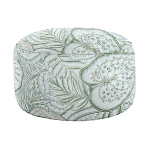 30 in. x 30 in. x 15 in. Sunbrella Sensibility Spring Floral Round Outdoor Bean Pouf