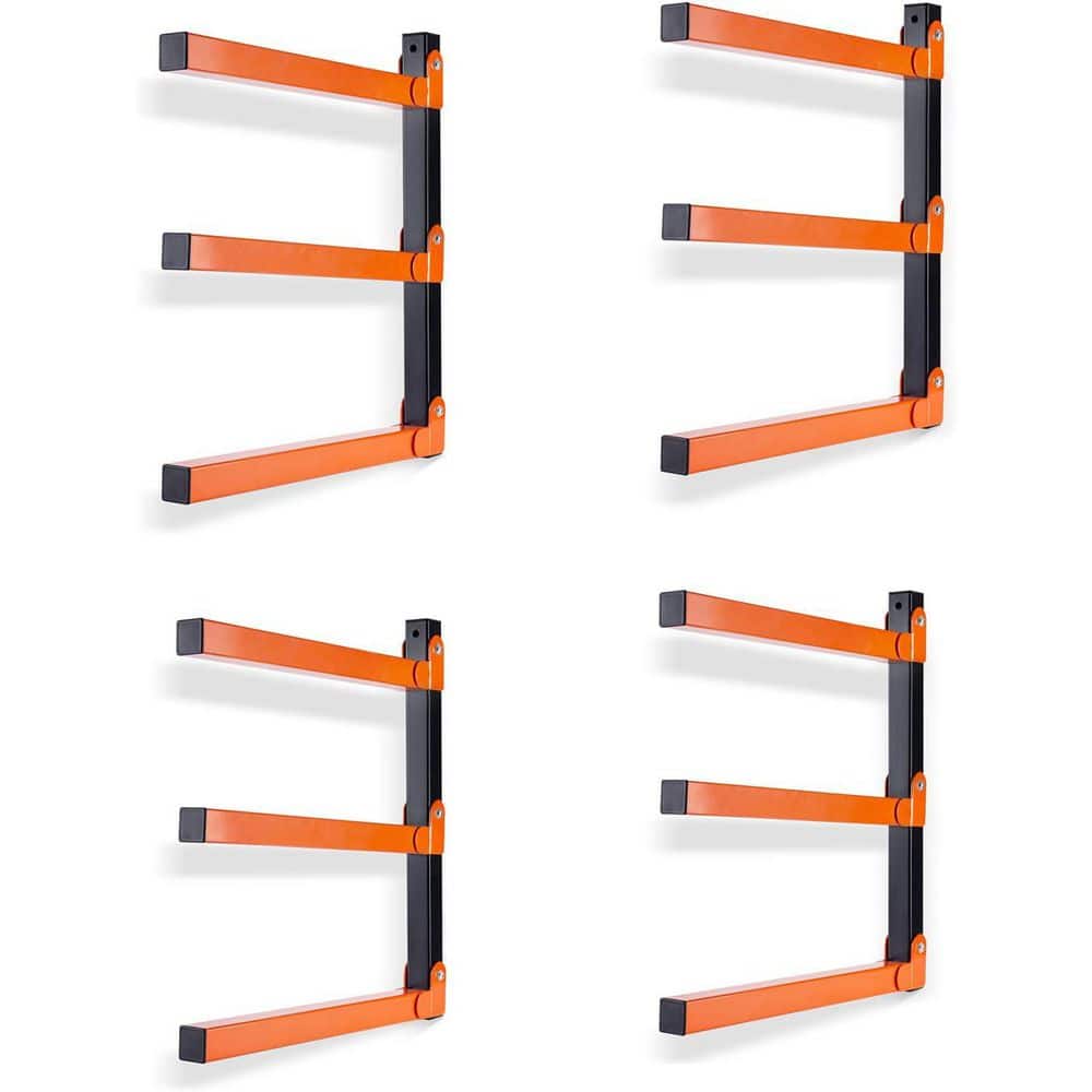 Wall Mount Wood Organizer and Lumber Storage Metal Rack with 3-Level - Indoor and Outdoor Use (4-Pack) Orange price history on PriceWatchPro