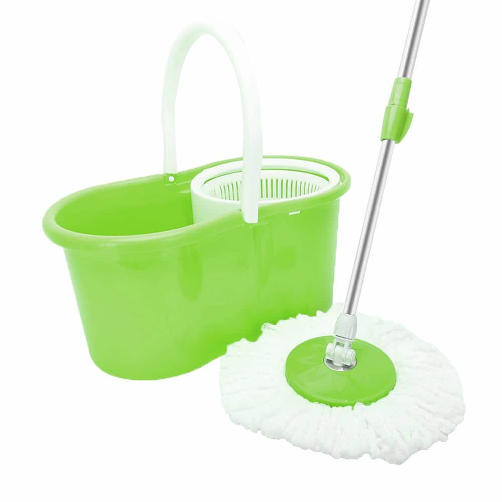 bagageruimte vergiftigen middag Winado Microfiber Spin Mop String with Bucket Mop Kit Green 941228129725 -  The Home Depot