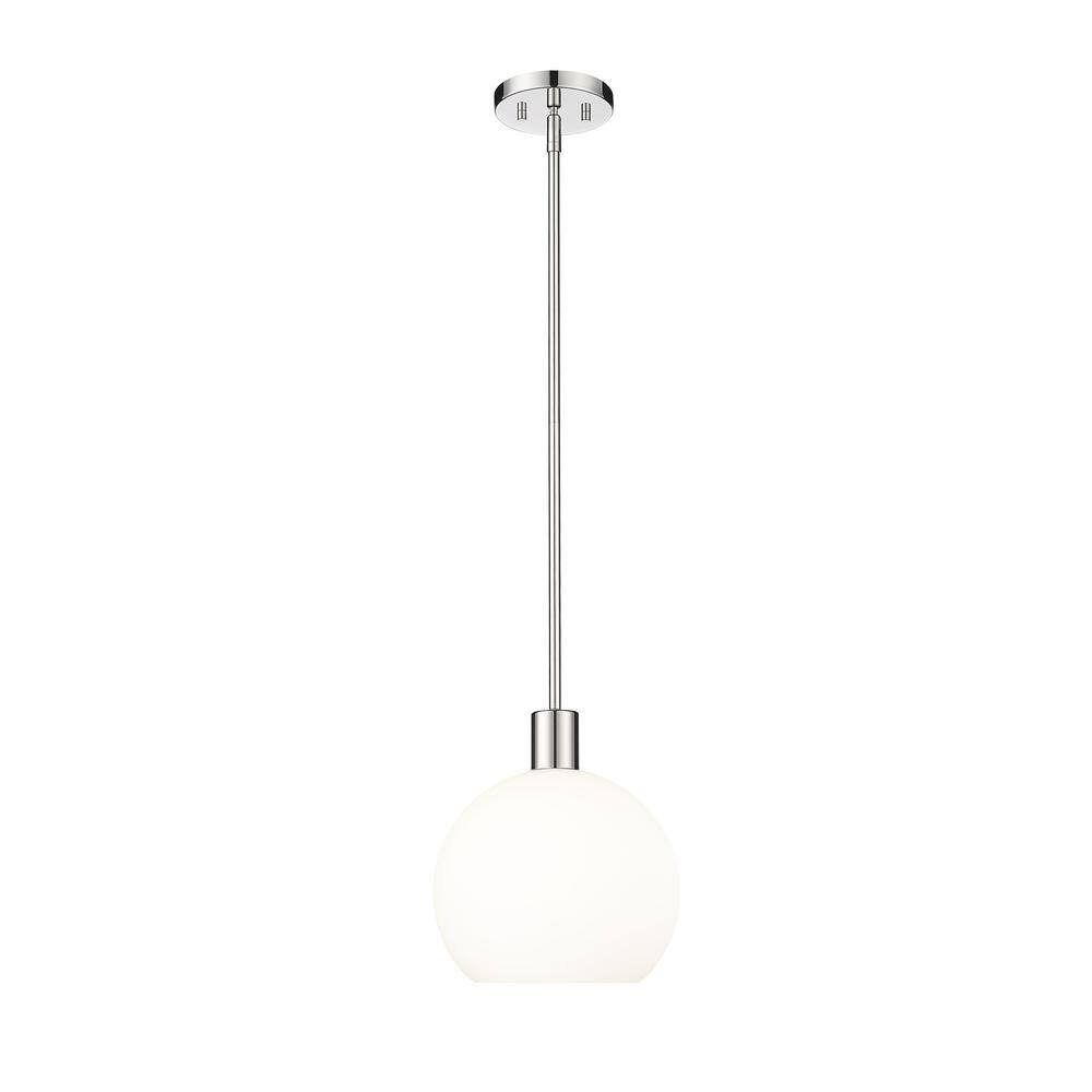 Sleek Mid-Century Modern Polished Nickel Globe Pendant Light