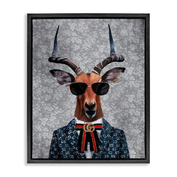 Stupell Industries Fashion Forward Antelope by Svetlana Aleynikova Black Floater Frame Animal Graphic Art Print 21 in. x 17 in.