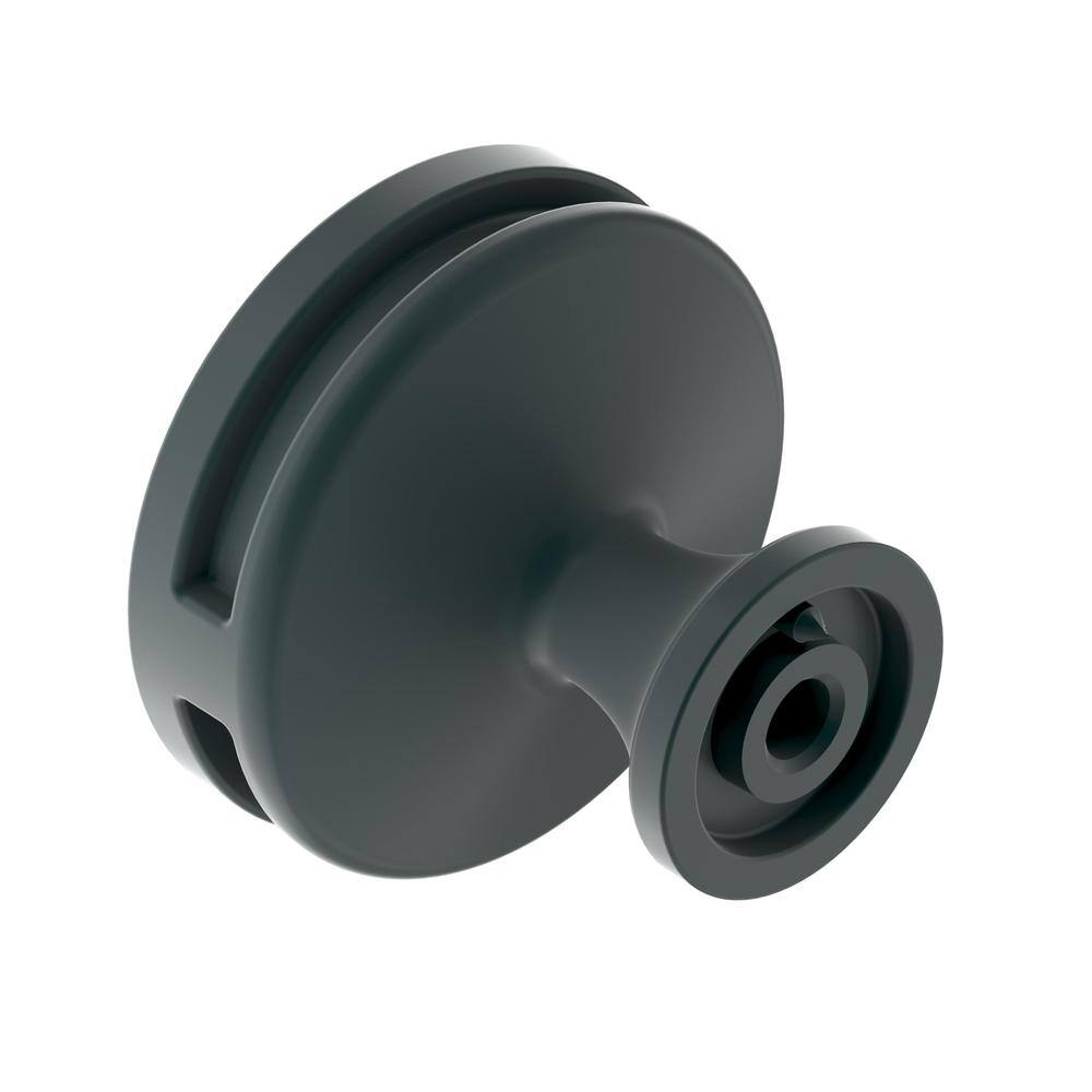 Matte Black Round Modern Cabinet Knob with Mounting Hardware