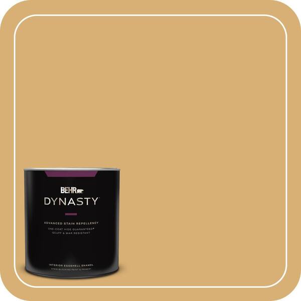 BEHR DYNASTY 1 qt. Home Decorators Collection #HDC-AC-08 Mustard Field Eggshell Enamel Interior Stain-Blocking Paint & Primer