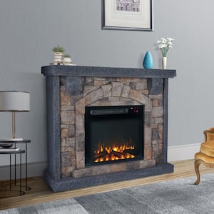 45 in. Freestanding Electric Fireplace in Gray