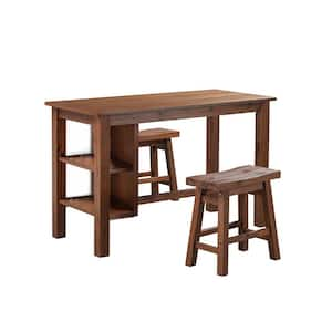 Brittany 3pc Rectangular Dining Table Set - Chestnut Wire-Brush