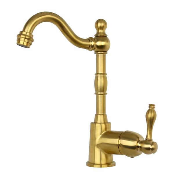 Akicon Single-Handle Deck Mounted Bar Faucet in Brushed Gold