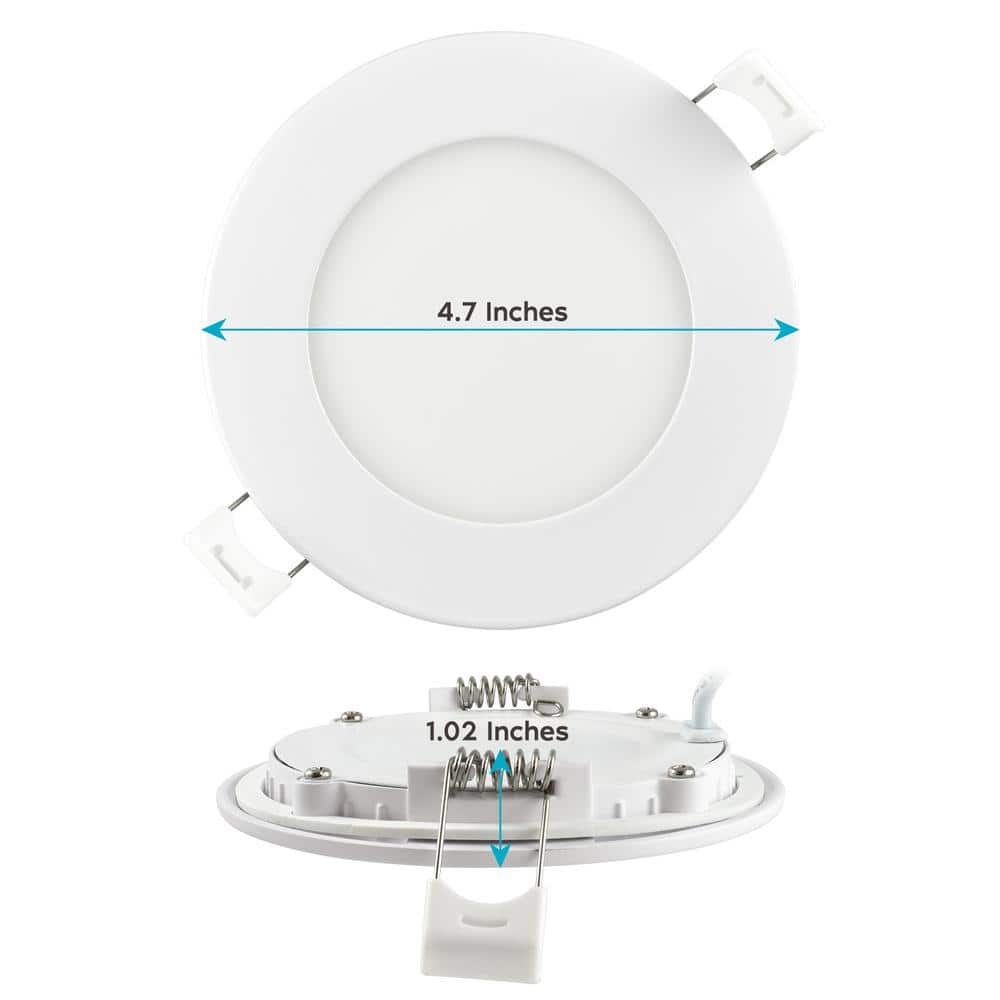 Luxrite 4 Inch White Aluminum Ultra Thin LED Recessed Light