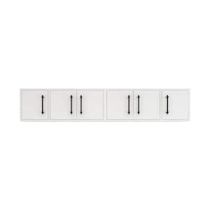 Victoria 71.2 in. W x 11.8 in. D x 13.78 in. H White Plywood Wall Overhead Floating Linen Cabinet in Gloss White