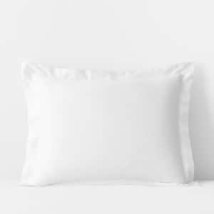 White Solid 300-Thread Count Rayon Made From Bamboo Cotton Sateen Standard Sham