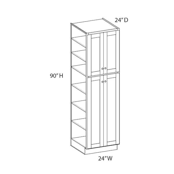 Charlotte Raised 24 in. W x 90 in. H x 24 in. D in Bordeaux Plywood Assembled Pantry Cabinet
