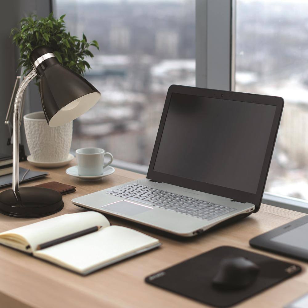 Oxford Black Adjustable Steel Desk Lamp with LED Bulb