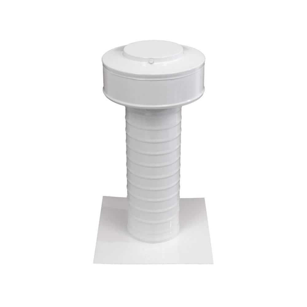 4 in. Dia Aluminum Keepa Static Vent for Flat Roofs in White